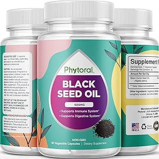 Premium Black Seed Oil Capsules - Nigella Sativa Black Seed Oil Pills for Digestive Health Immune Support and Brain Booste...
