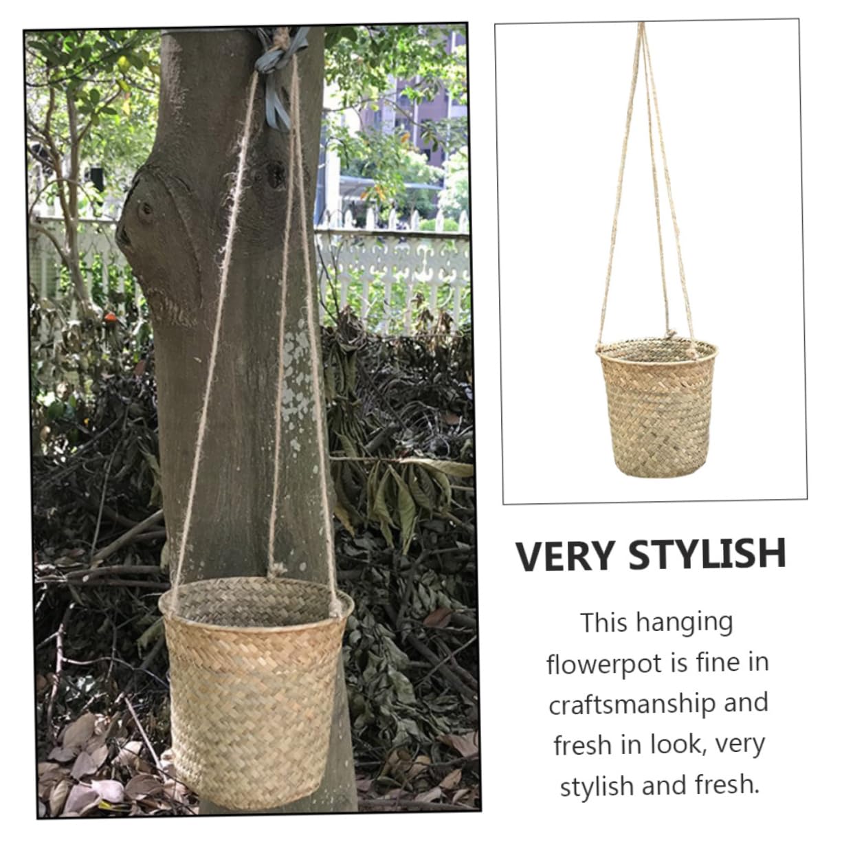 Amosfun 6stücke Teiliges Handgefertigte Woven Flower Basket Hängeblumenampel Aus Seegras Für Stilvolle Raumdekoration Und Praktische Aufbewahrung