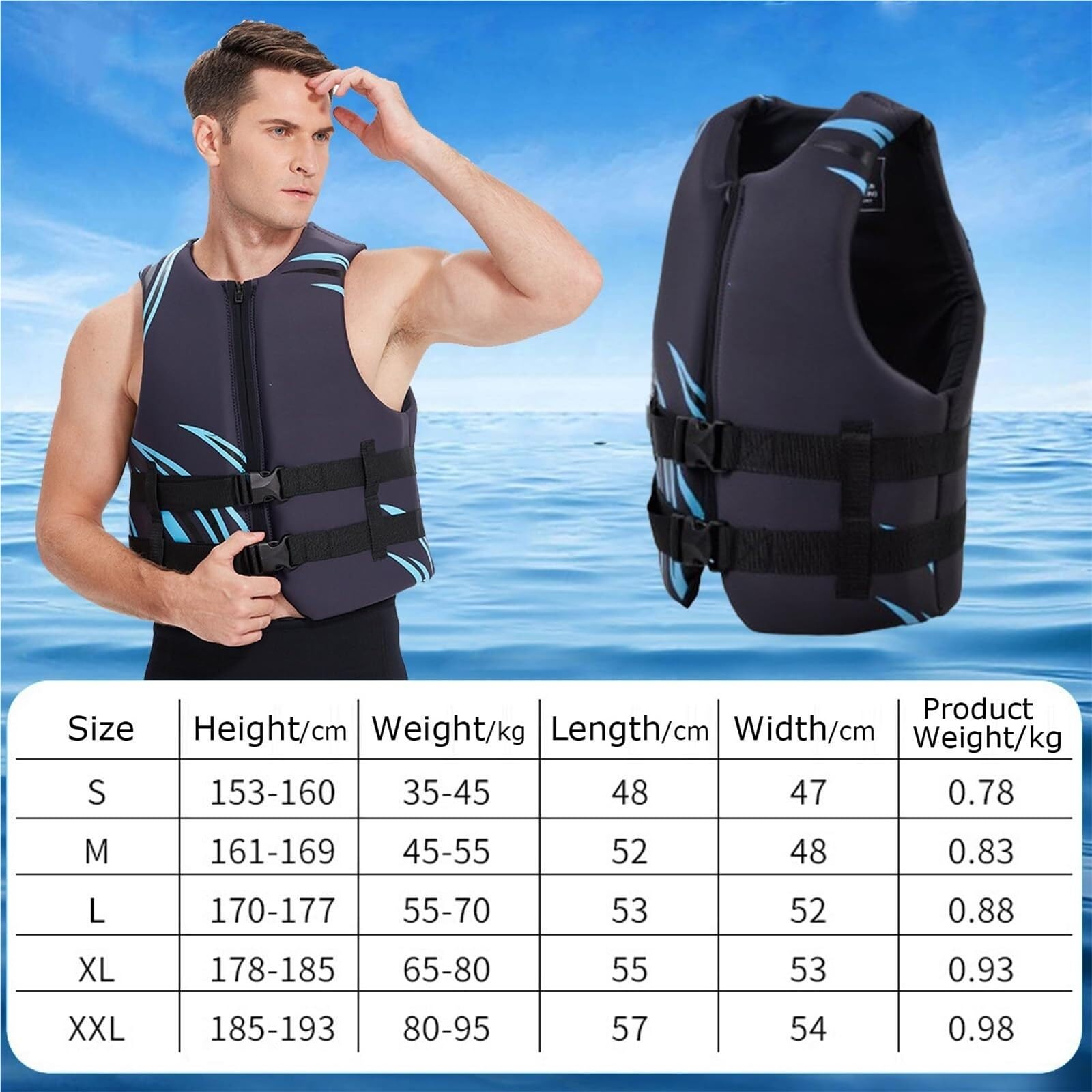 Veste de Surf en Néoprène avec Ceinture Réglable for la Natation