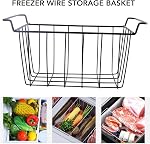 Freezer Baskets for Chest Freezer, Freezer Organizer Bins, 2 Pack Adjustable Hanging Deep Chest Freezer Organizer Freezer Wire Storage Basket for Refrigerator Shelves (15.35 * 7.87 * 7.87in)