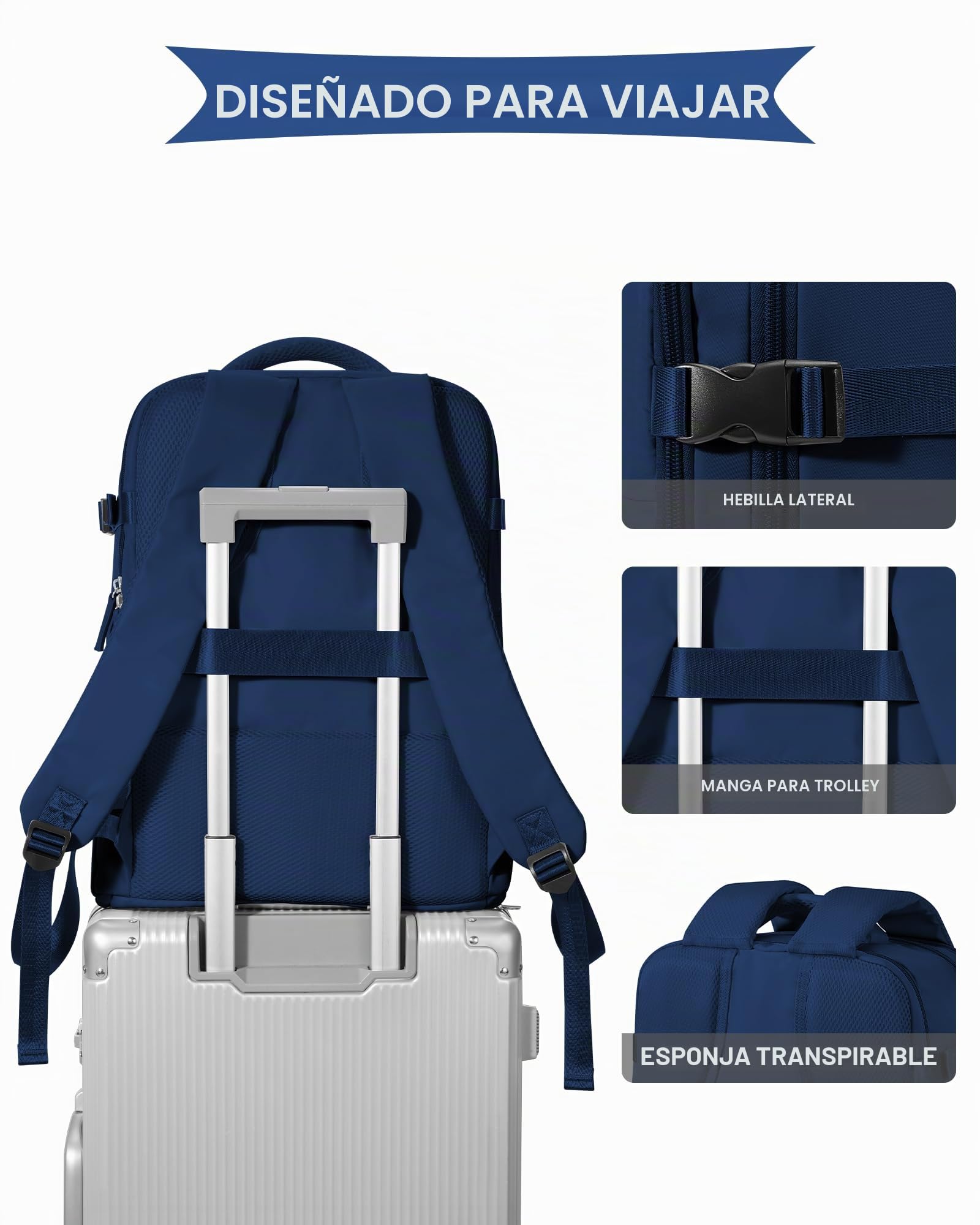 SZLX Mochila al Vacio con Bomba Equipaje de Mano 40x30x20 Ryanair Vueling Wizzair Easyjet Mochila Viaje Cabina Avion 40x20x25 Ryanair Mujer Mochila de transporte Impermeable para Computadora Portátil