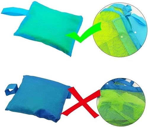 Miniatura 4 de Bolsa de malla grande para juguetes de playa, bolsa de playa para juguetes de arena, bolsa de juguete de arena de malla, verdeazul, 18 x 12 x 18