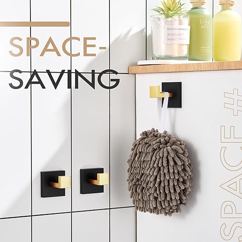 Vista 51 de KOKOSIRI Bathoom - Gancho para toallas, montaje en pared, cuadrado, para bata de baño, gancho para abrigos, cocina, garaje, resistente, acero Cromo
