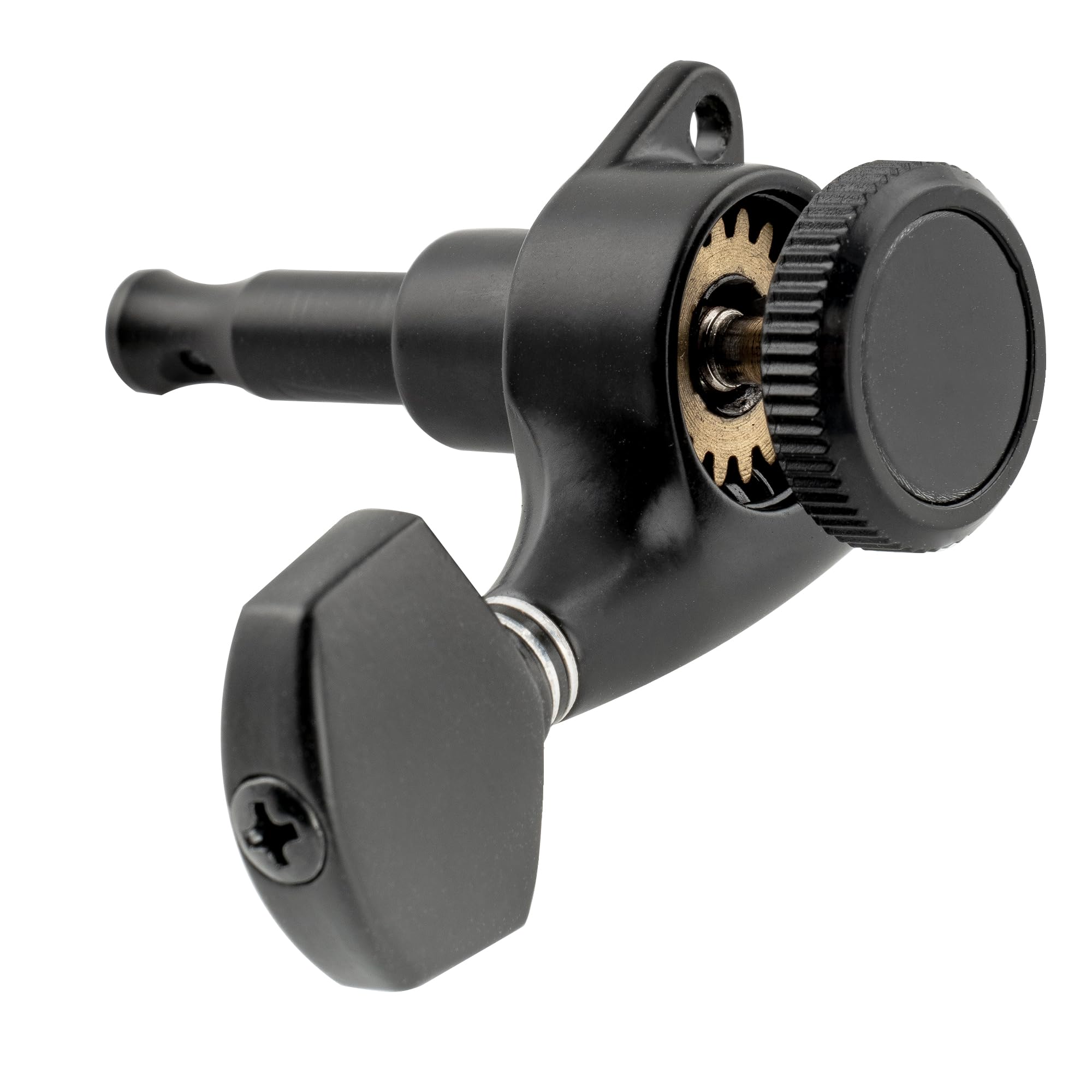 Musiclily Pro 6 en Línea Ratio 18:1 Sellado Guitarra Clavijeros Bloqueo Clavijas de Afinación con Botones Hexagonal Tornillo 45 Grados para Guitarra Eléctrica tipo Strat Tele, Negro
