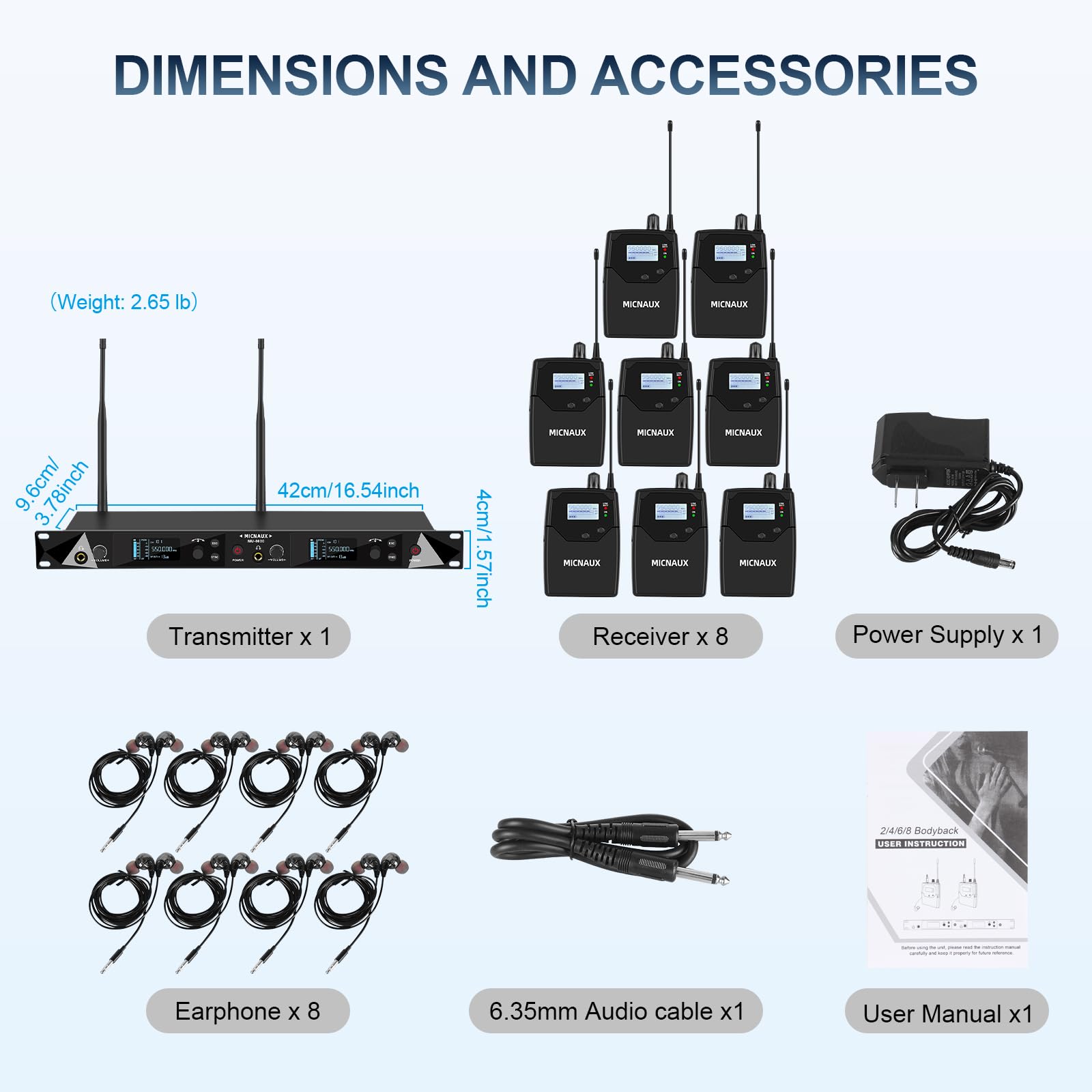 Wireless In Ear Monitor System, Pro Mono IEM System für Musiker