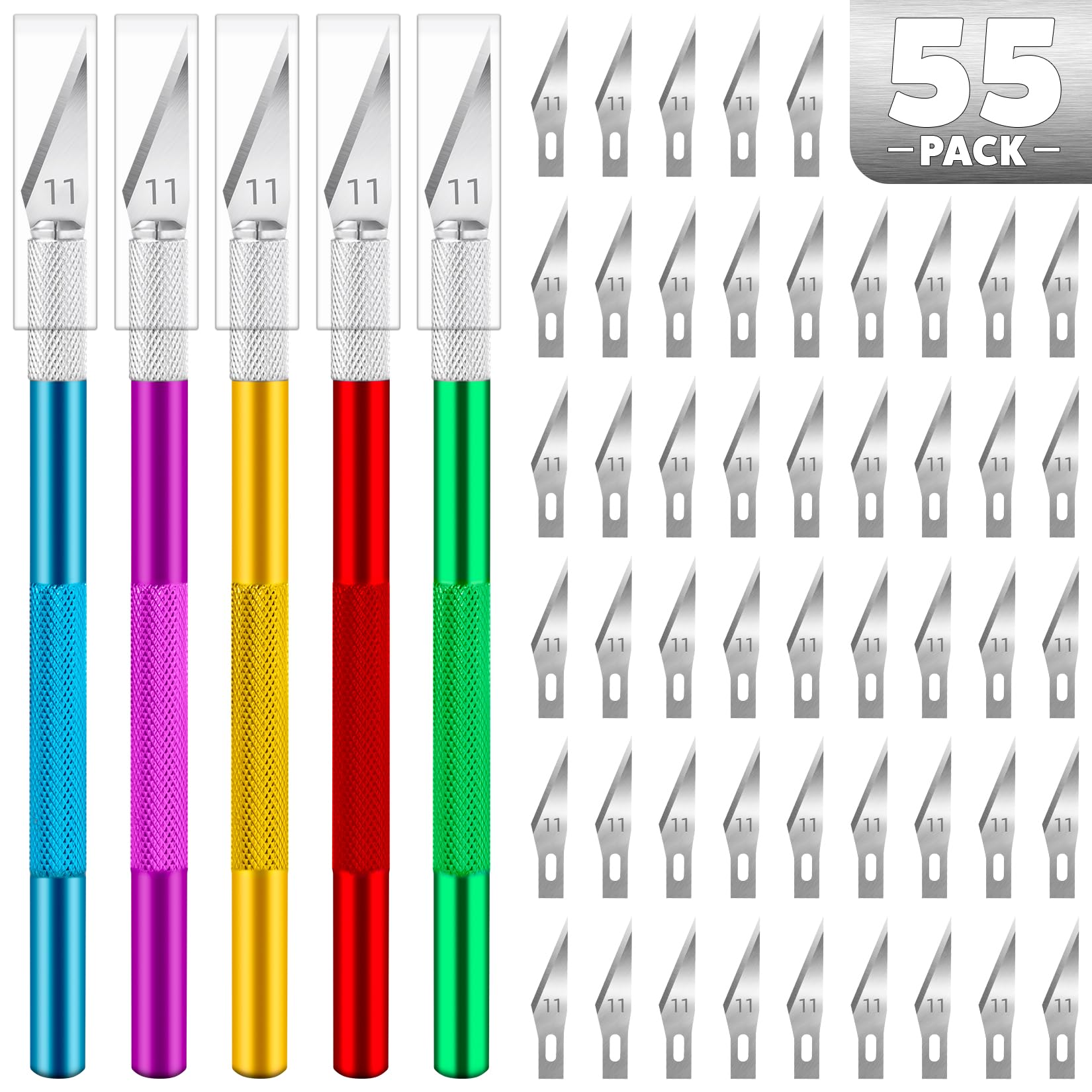 55PCS Exacto Knife Set, Craft Knife, Hobby Knives with 50PCS Blades