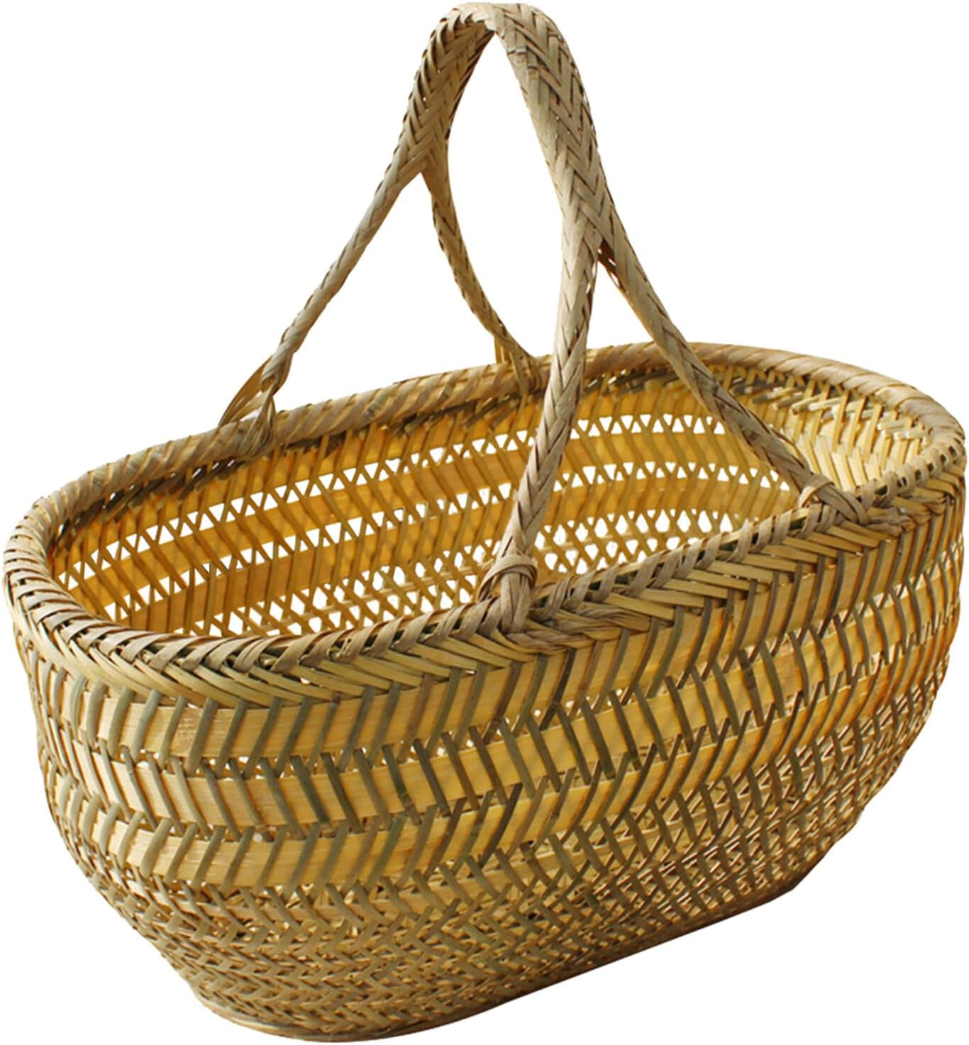 Home Vegetables Basket Weaving Basket for Shopping and Storage for Fruits and Snacks Random Color Design