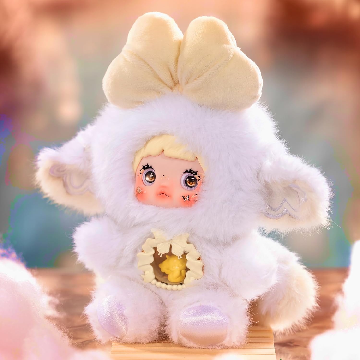 POP JOY Nommi Plush Blind Box V6 Plush Blindbox 3 Expressions Adorable Cute Mystery Stuffed Toys for Children and Collectors Surprise Doll Figure with Kawaii Face Designs for 3+ Single Box