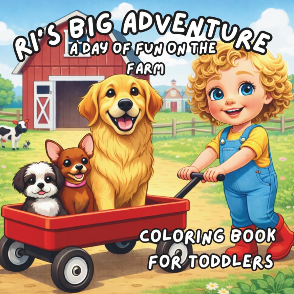 Ri's Big Adventure: A Fun Day On The Farm Coloring Book For Toddlers