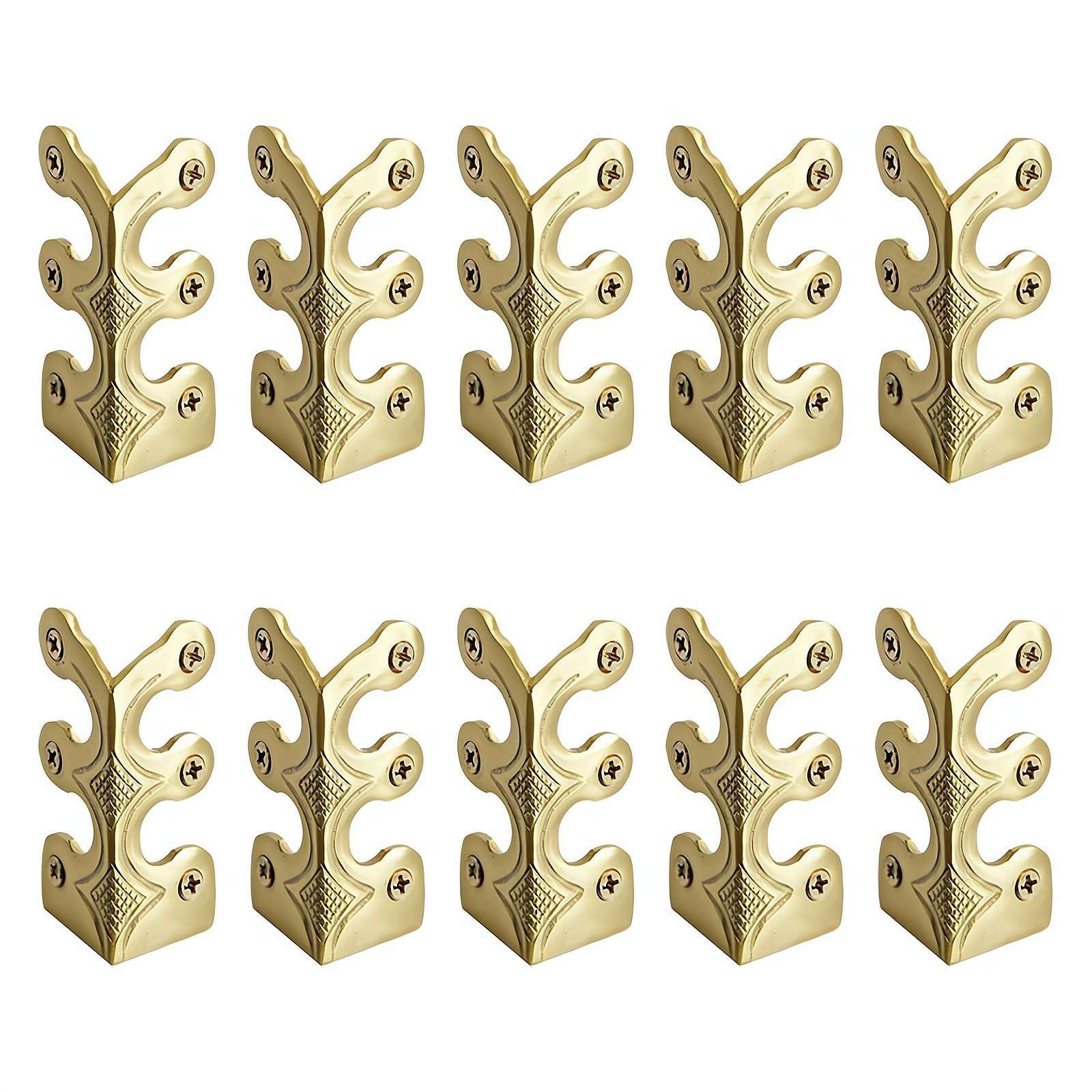 Metal Baseboard Corner Protectors, 10 PCS Solid Brass Skirting Board Corner Protectors, Vintage Decorative Protector Cover for Baseboard, Wood Cases, Cabinet Doors