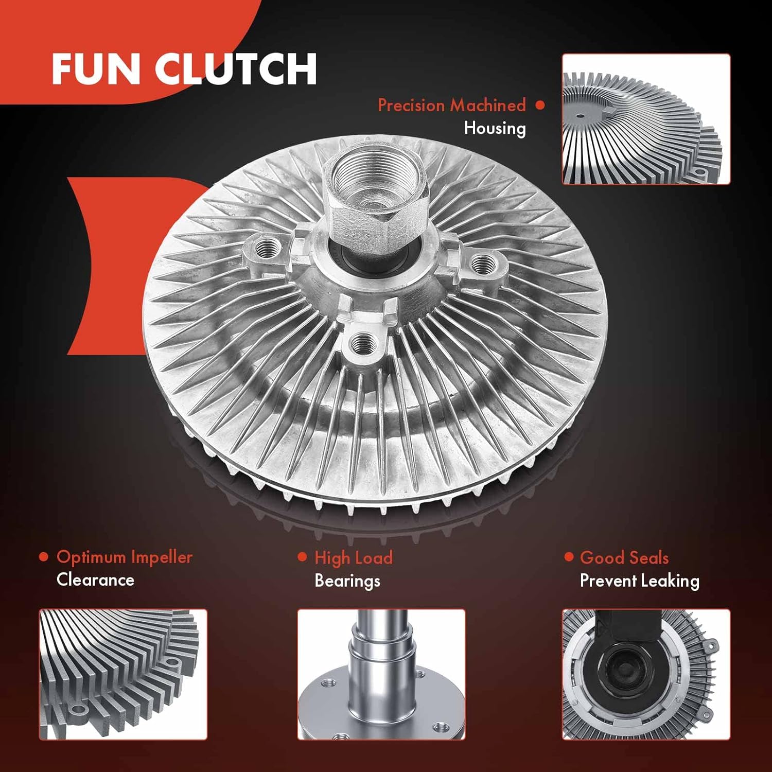 A-Premium Engine Cooling Fan Clutch Compatible with Cadillac Escalade & Chevrolet Express 1500 2500, Silverado 1500 2500, Tahoe & GMC Savana Sierra 1500 2500, Yukon
