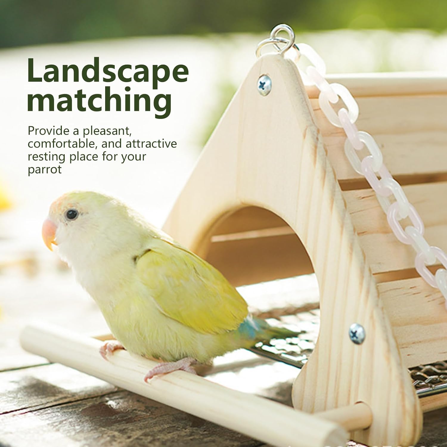 Wooden Bird Nest, Wooden Hanging Nest Hut with 2 Removable Metal Bottom | Birds Sleeping Bed Parrot Hideway Hanging Hammock for Parakeet Budgies Lovebird Finch Conure Canary