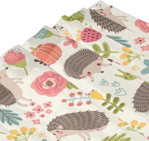 Miniatura 5 de Cortina de ducha decorativa con erizos, forro de plástico de 72 x 72 pulgadas, cortinas de ducha extra largas para baño, juego de cortinas de baño