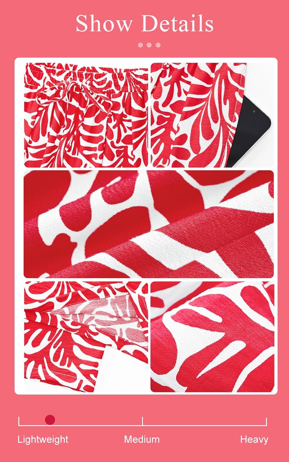 PRETTYGARDEN Womens Pants Elastic Waist Floral Lightweight Palazzo Pants for Women Casual Lounge Wide Leg Pants Woman - Image 5