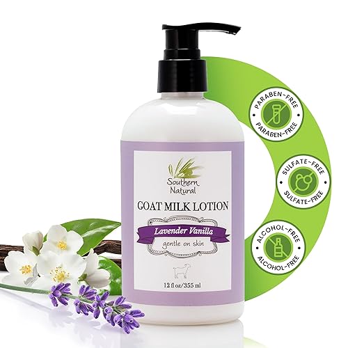 Miniatura 2 de Southern Natural Loción de leche de cabra  Hidratante nutritivo para rostro, cuerpo y manos para piel seca y sensible  Crema hidratante, cuidado de