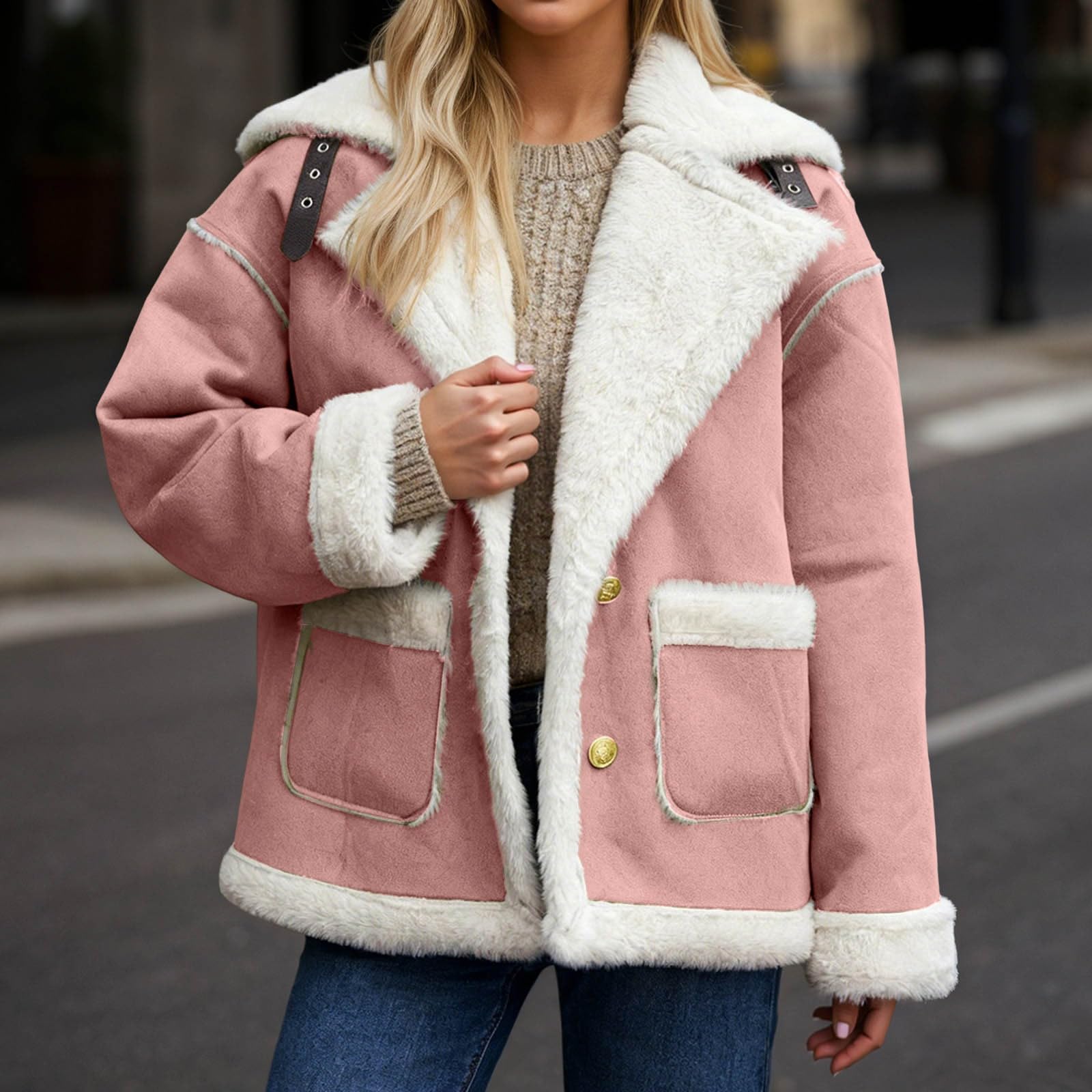 Generisch Cappotto invernale 2026 con fodera in pile, isolante, pesante e caldo, a maniche lunghe, per attività all'aperto in condizioni climatiche fredde, abbigliamento quotidiano (XL)