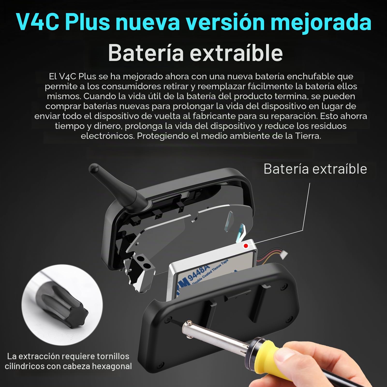 SolaMr V4C Plus Intercomunicador Profesional para Árbitros - Bluetooth 5.1 Intercom para Oído Izquierdo, Freecom con Reducción de Ruido CVC, Radio FM e Intercomunicación 4 vías hasta 1500 m - 2 Pack