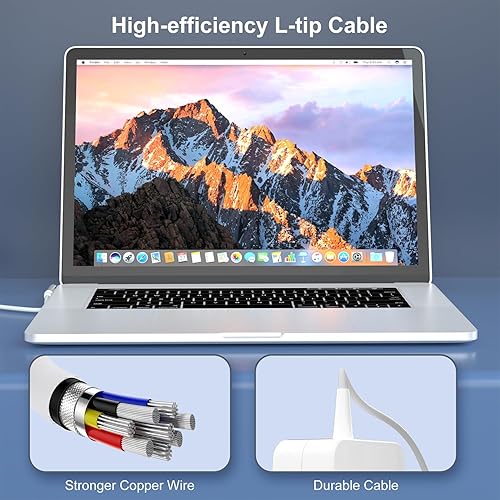Miniatura 5 de Foyomo Cargador Mac Book Pro, repuesto para MacBook Pro 13 pulgadas 85W L-Tip adaptador de corriente antes de mediados de 2012, compatible con