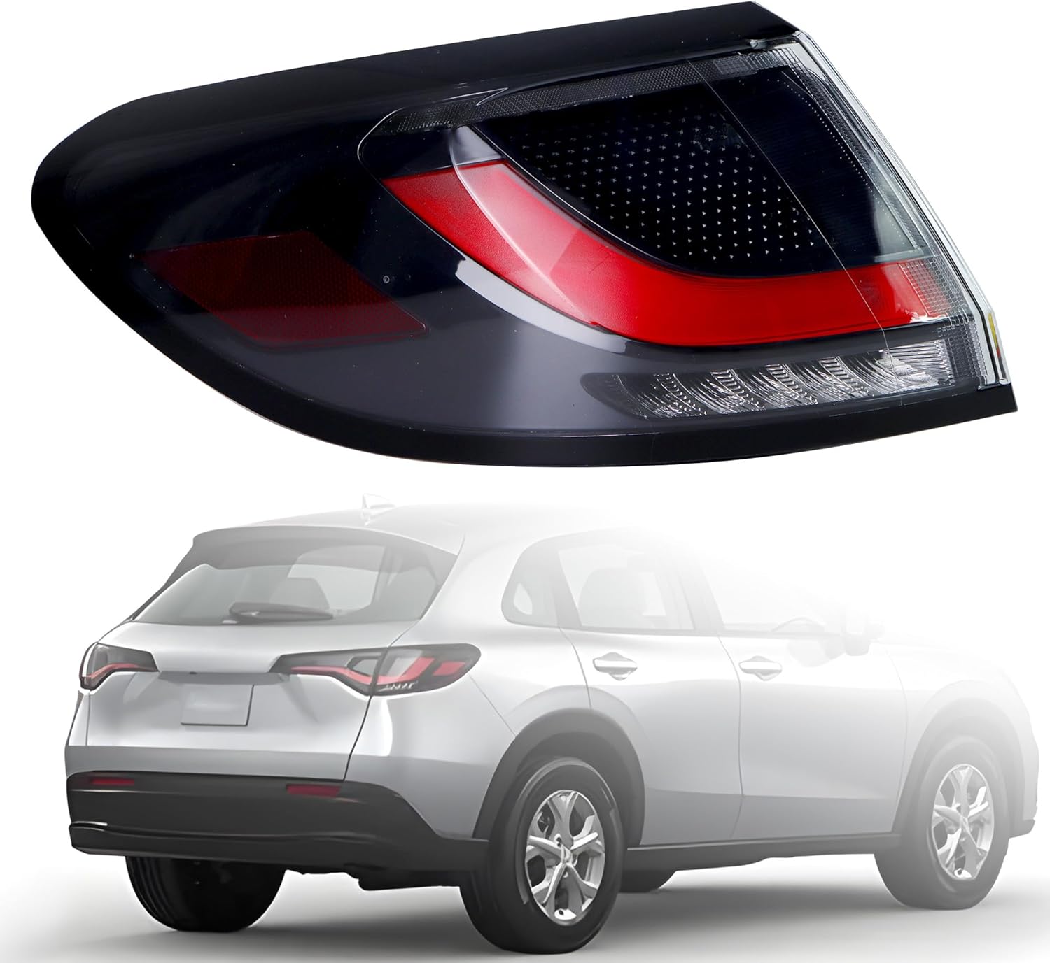 Tail Light Assembly Compatible With 2016-2018 Honda HRV - (Left Driver Side), Replace 33552-T7S-A01