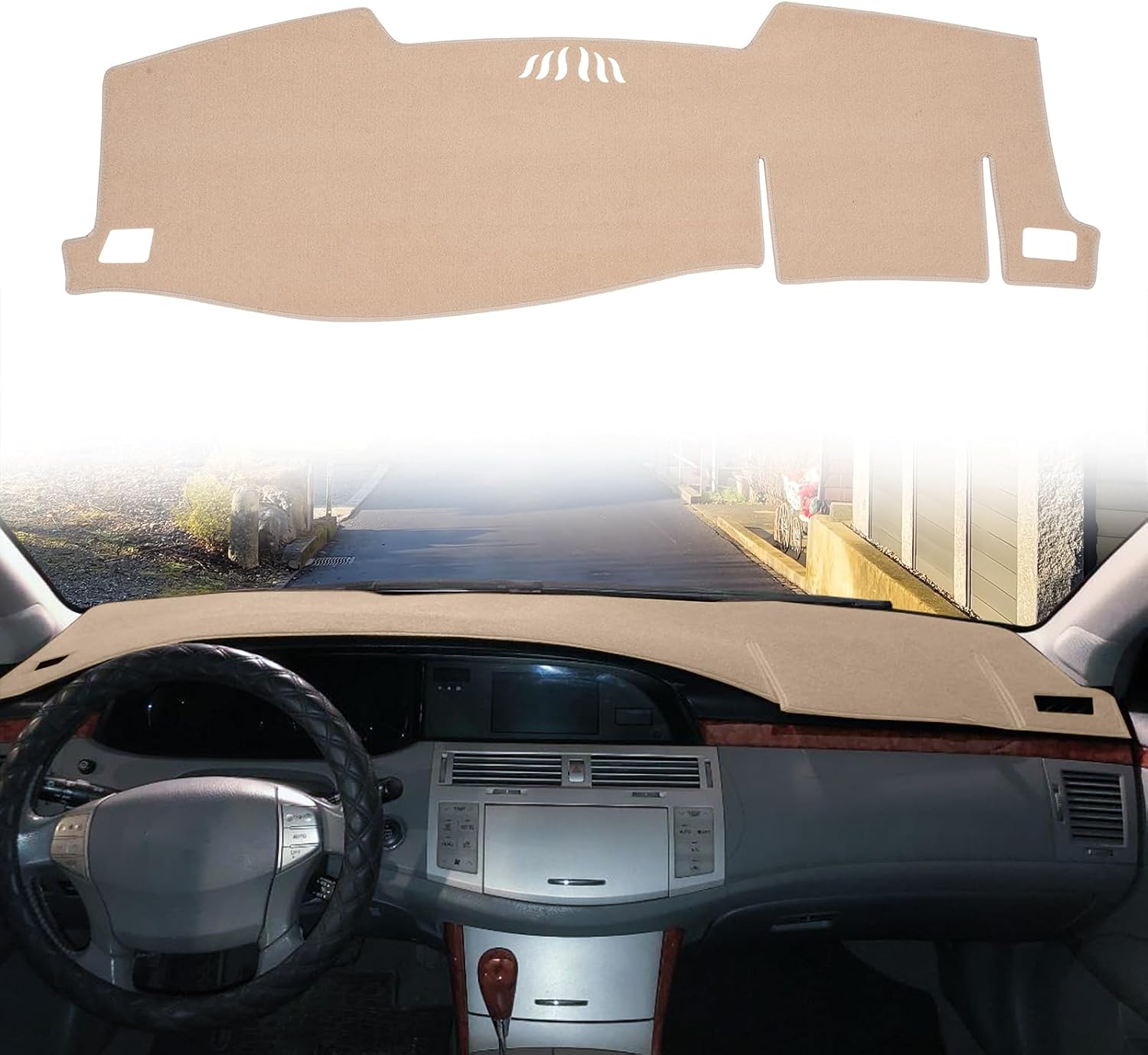 Dashboard Cover Dash Cover Mat Pad Custom Fit for Toyota Avalon 2005 2006 2007 2008 2009 2010 with Cutout for Speaker (Beige)