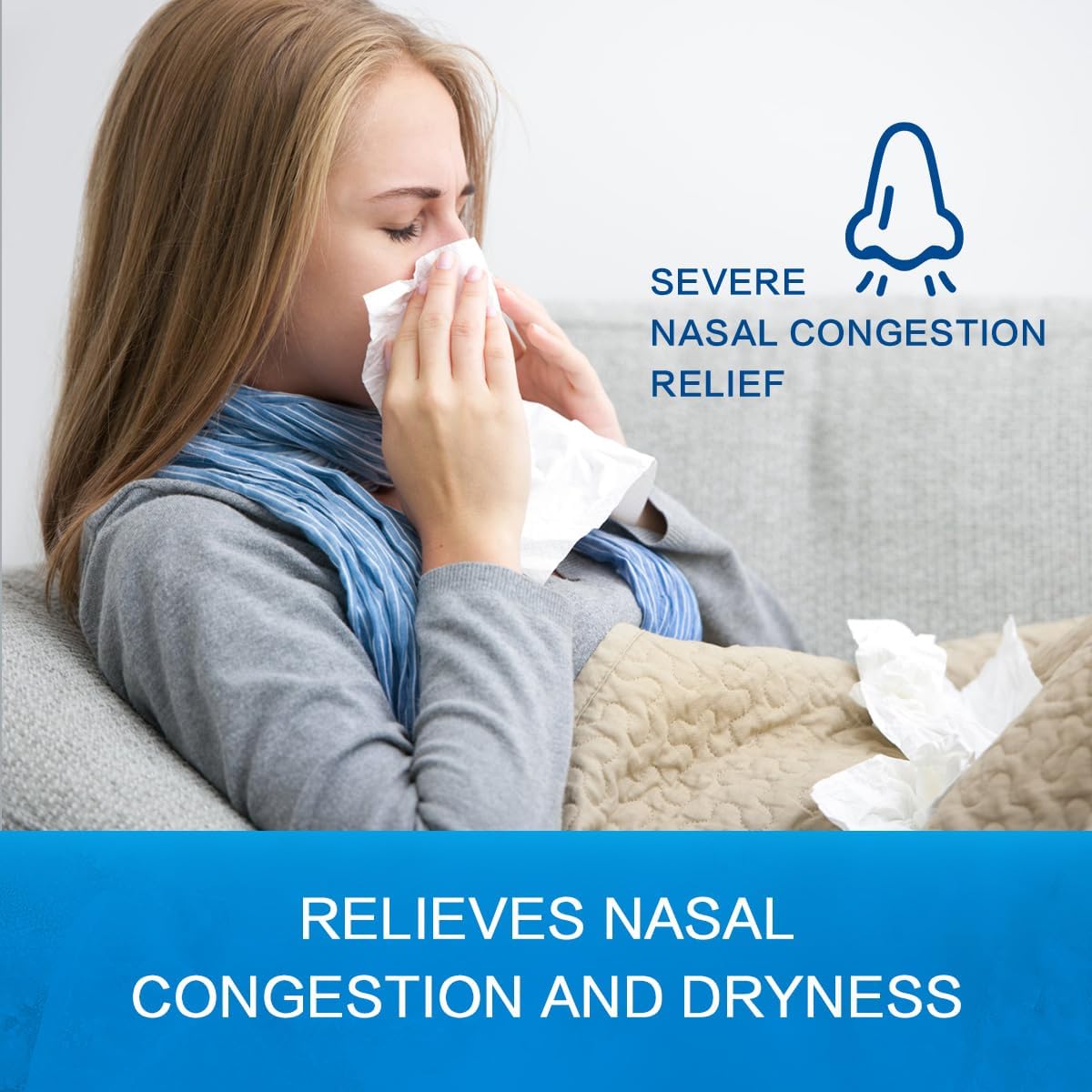 Healthora Clear & Cool Nasal Spray, 20ml, 12-Hour Severe Congestion Relief, Non-Drowsy Formula with Menthol