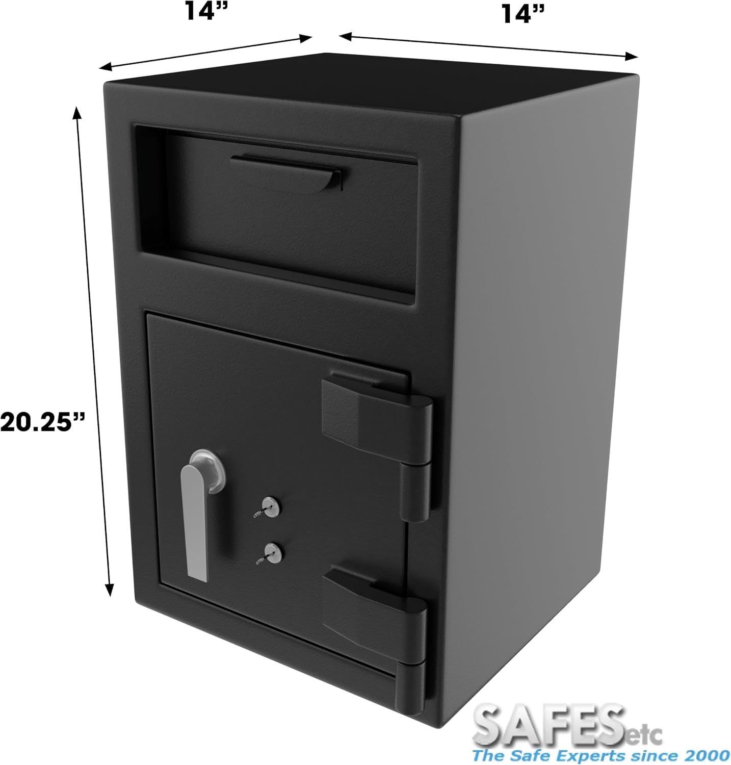 LS-2014K Dual Key Heavy-Duty Drop Safe - Secure Cash and Valuables - Solid Steel Construction - Affordable Protection