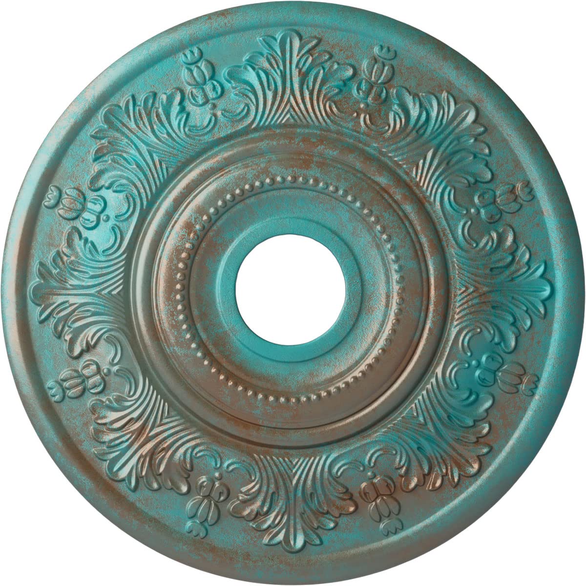 Ekena Millwork CM20VICGS Vienna Ceiling Medallion, 20" OD x 3 1/2 ID x 1 1/2 P, Copper Green Patina