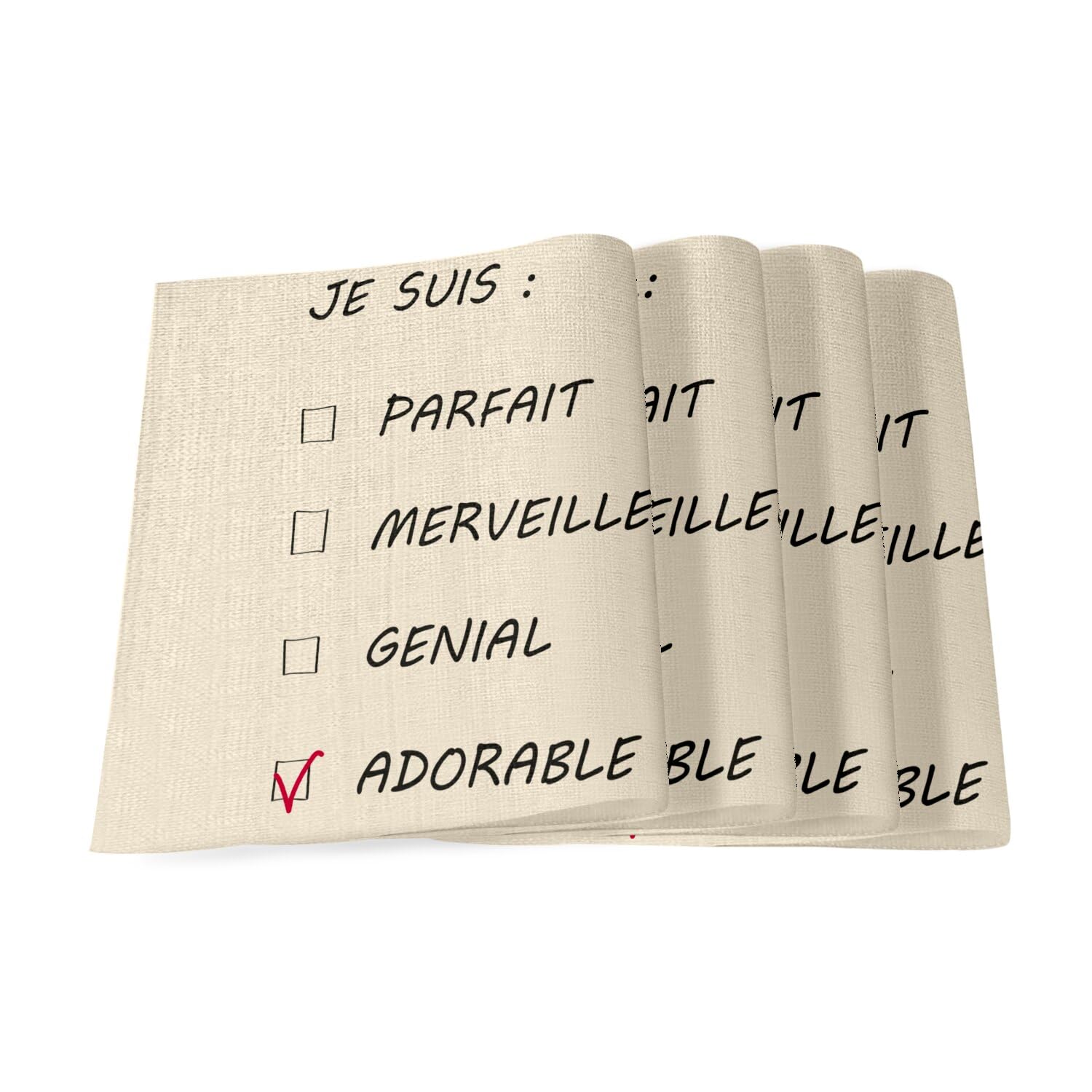 Set de table en lin de qualité supérieure grand format pour homme
