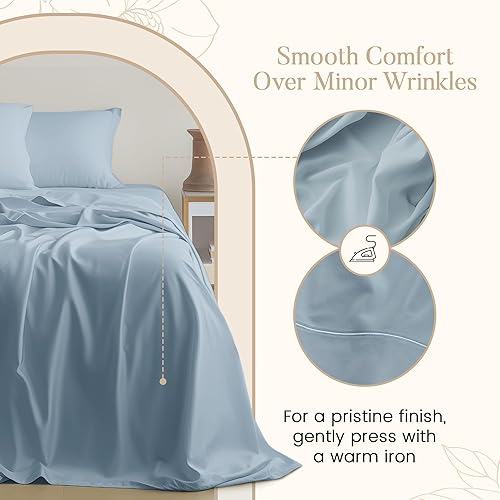 Miniatura 3 de CHATEAU HOME COLLECTION Sábanas 100% algodón egipcio, tamaño individual, suaves y cómodas, transpirables, de 800 hilos, con bolsillo profundo, para