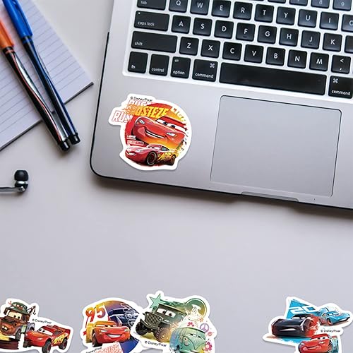 Miniatura 4 de 50 calcomanías de autos de dibujos animados estadounidenses para niños, calcomanías clásicas de dibujos animados de anime para portátiles,