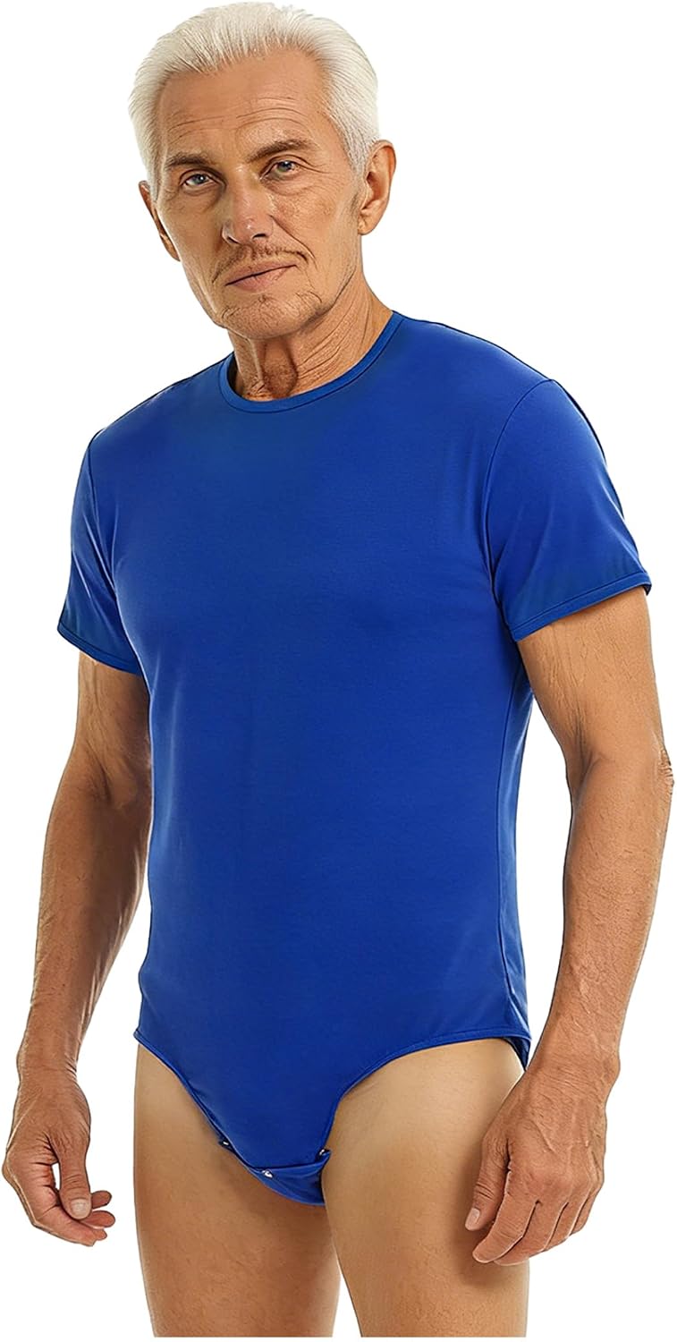 JEYPINMI Unisex Incontinence Bodysuit with Buttoned Crotch Easy Access Adaptive Clothing for Elderly Care