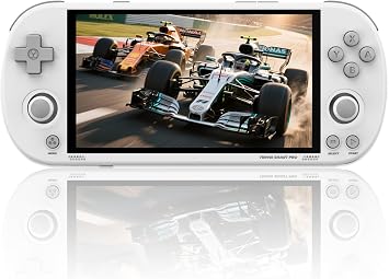 TRIMUI Smart Pro Handheld Game Console,5000mAh Built-in 64G with 10000 games,Linux System,5- inch IPS High-Definition Screen,RGB Dual Joystick Design White,64G