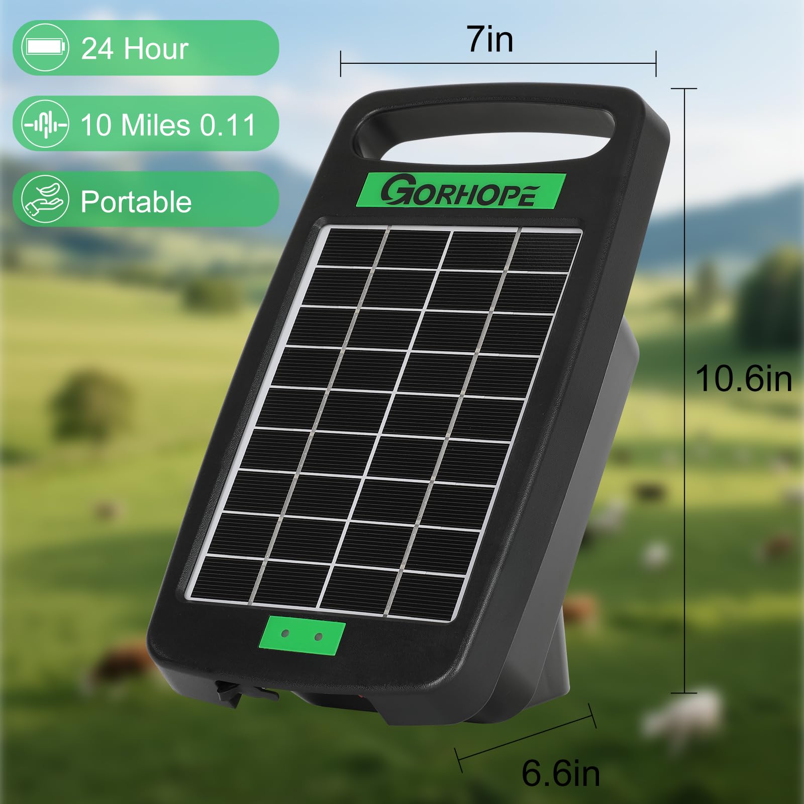 Elektryczna ładowarka solarna 5 mil, moc 0,11 J, zasilana energią słoneczną, 24-godzinna nieprzerwana ochrona, zasilane energią słoneczną, zestaw ogrodzeń elektrycznych do ogrodu