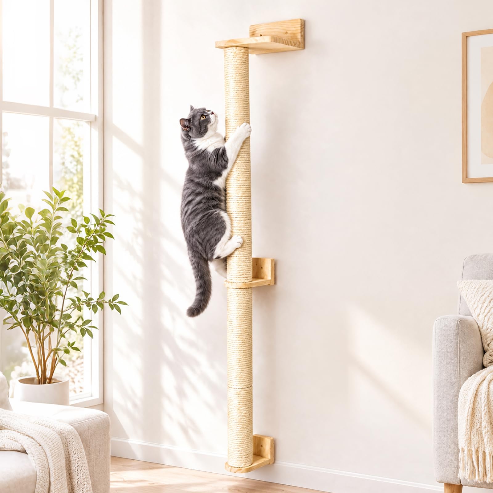 Cat Wall Scratching Post, 72 in