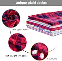 Vista 3 de Bandana de primavera para perro, bufanda grande para perro, color naranja, verde, estampado a cuadros, ajustable, accesorios para perros pequeños