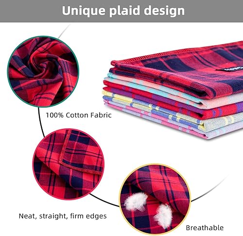 Miniatura 3 de Bandana de primavera para perros pequeños, bufanda para perros pequeños, color rosa, verde, estampado a cuadros, ajustable, pañuelo, accesorios para