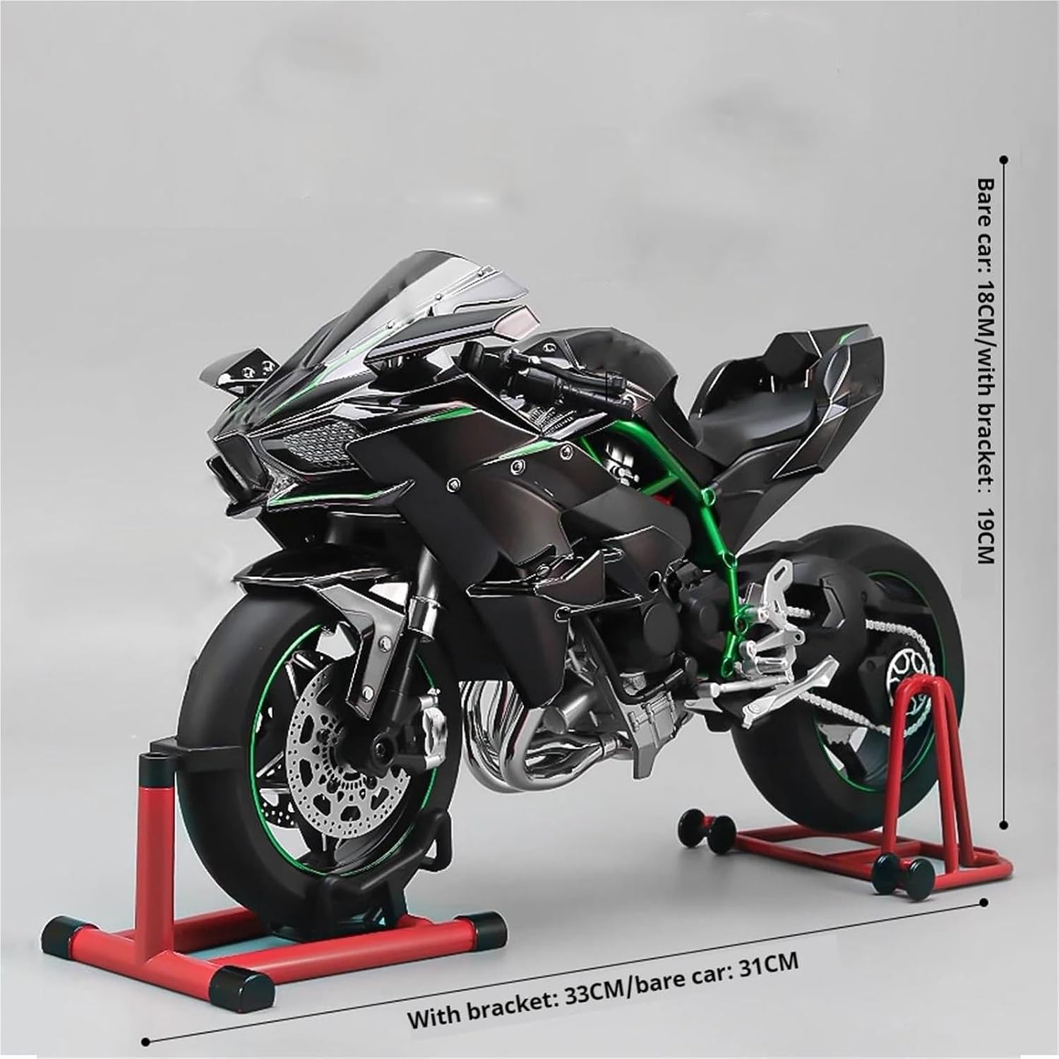 Collection Racing Motorcycle Model Toy Birthday Gift Toys 1/6 for H2R Alloy Diecast Metal(Black)