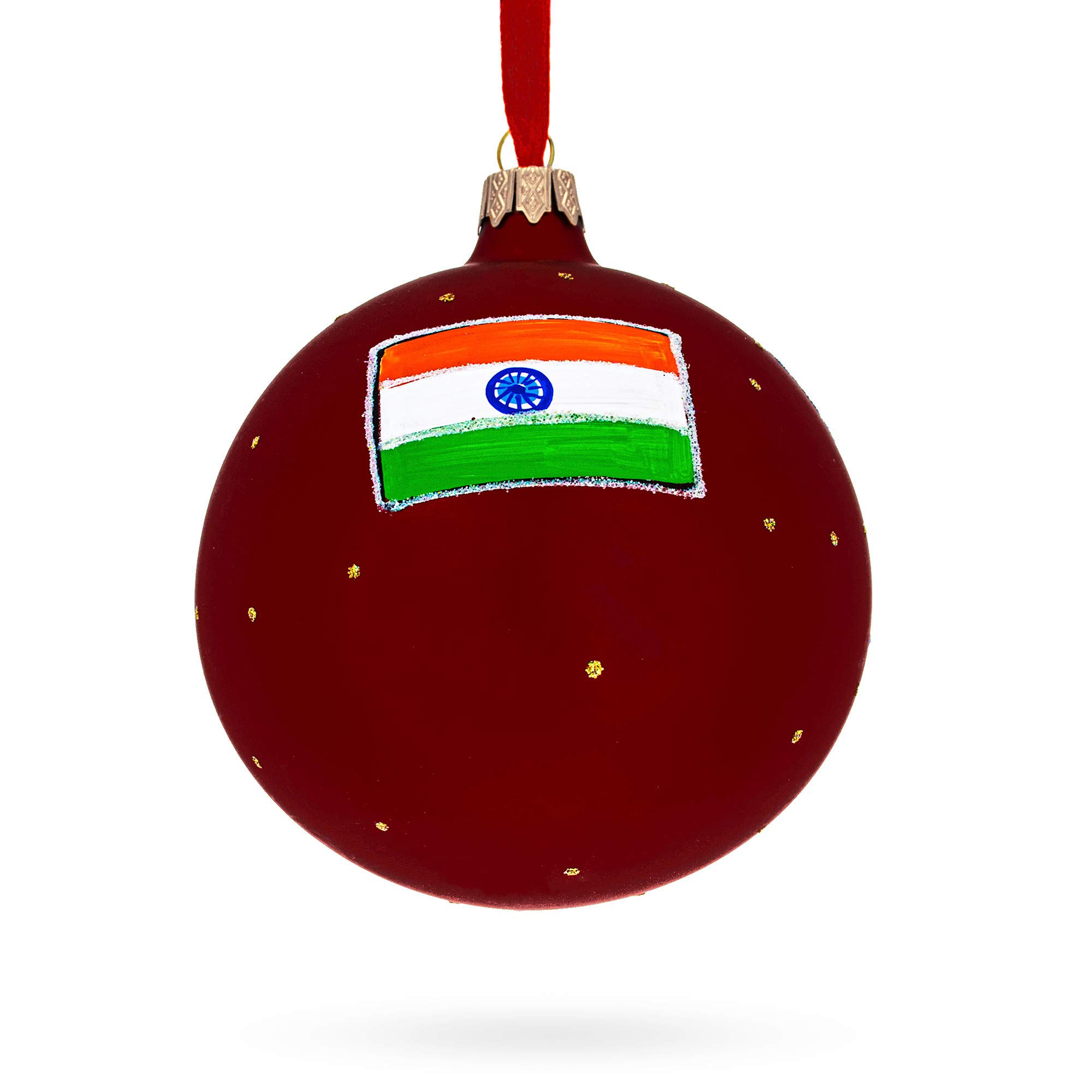 Bola de Navidad de Vidrio de la Puerta de India, Mumbai 4 Pulgadas.