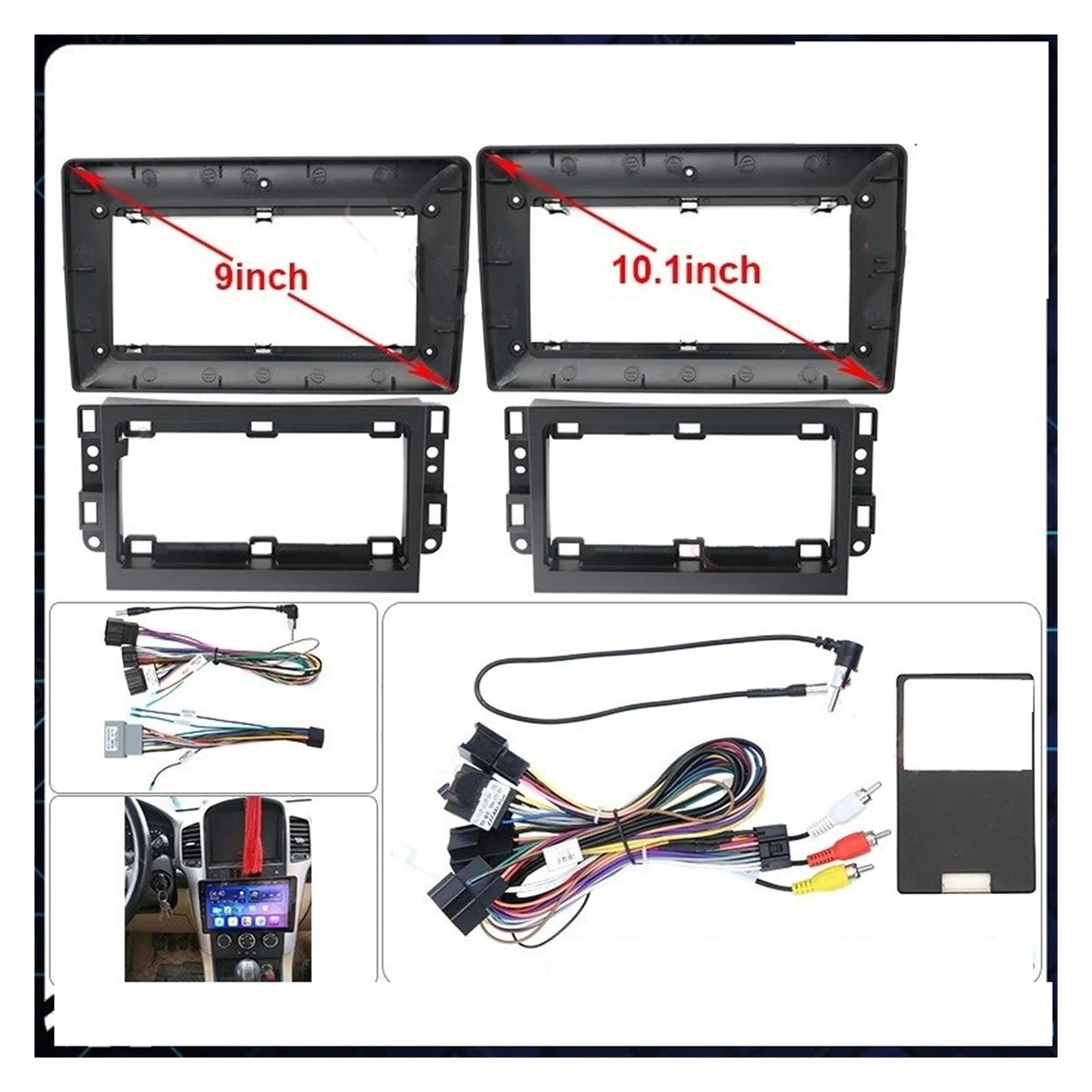 Fascia Marco 9 Pulgadas 10,1 Pulgadas Coche DVD Radio Android Estéreo Arnés Tablero Cable Marco Canbus para Chevrolet para Captiva para Epica 2007-2011 Juego Panel Radio