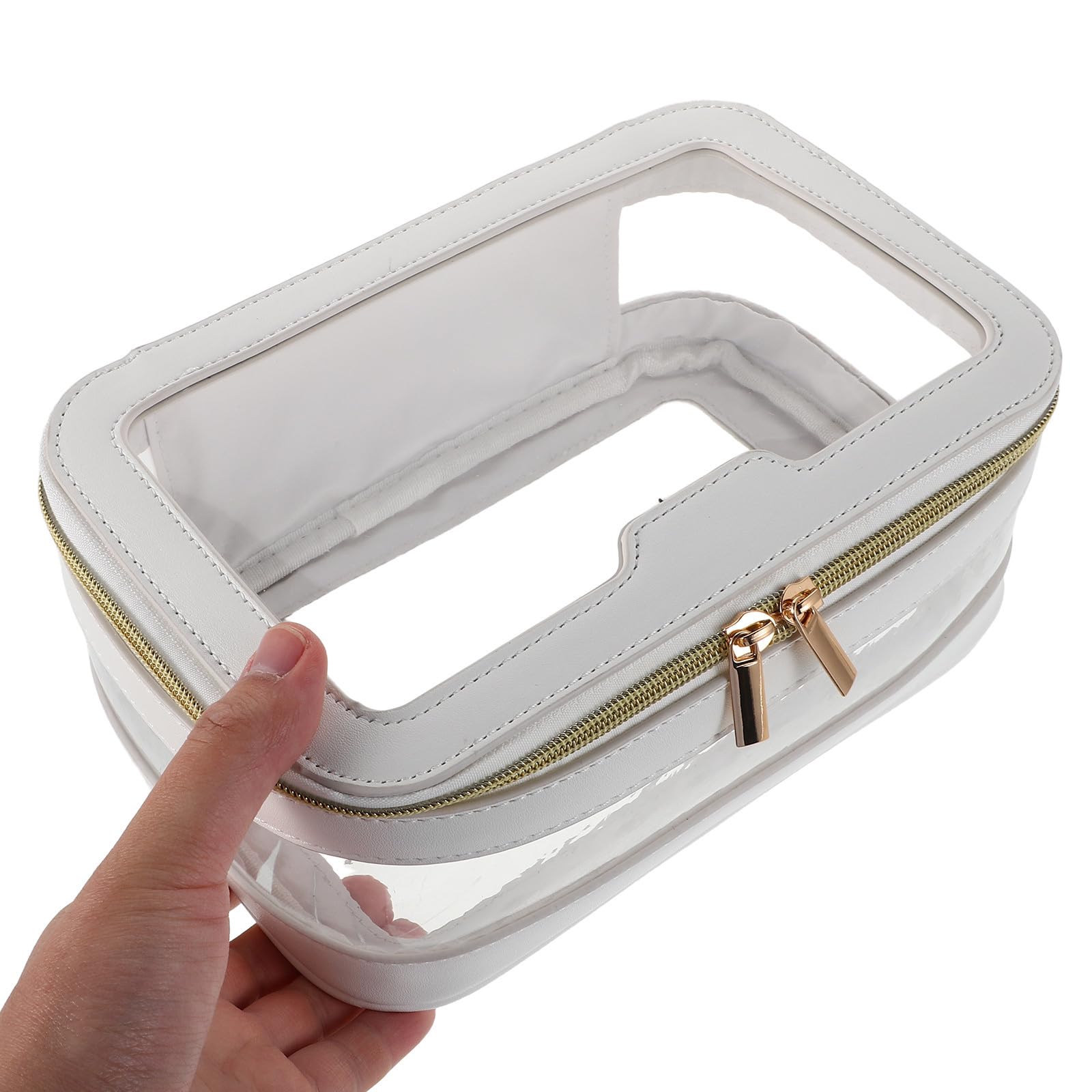 VILLCASE Borsa per Cosmetici da Viaggio Trasparente con Doppia Struttura in Tpu Pu Grande Capacità e Borsa Staccabile Versatile per Vacanze e Uso Quotidiano