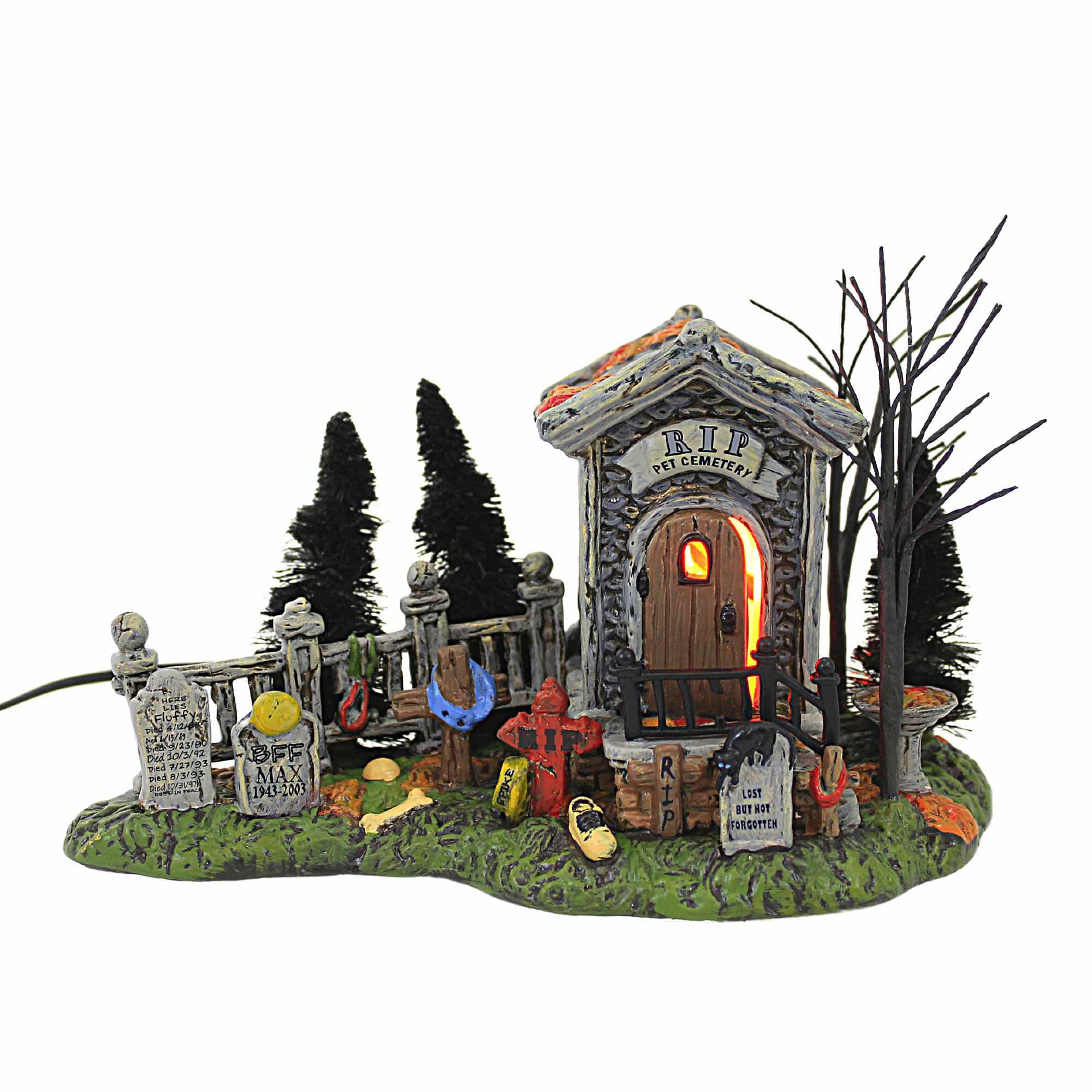 Department 56 Snow Village Halloween R.I.P. Cemetery Lit Building, 4.8 Inch, Multicolor