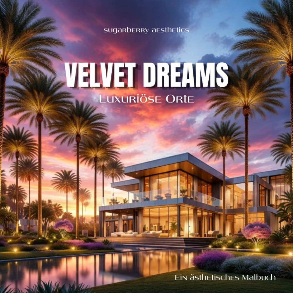 VELVET DREAMS - Luxuriöse Orte: Malbuch für Erwachsene, Luxuriöse Traumhäuser und ästhetische Orte zum Ausmalen (Deutsche Ausgabe)