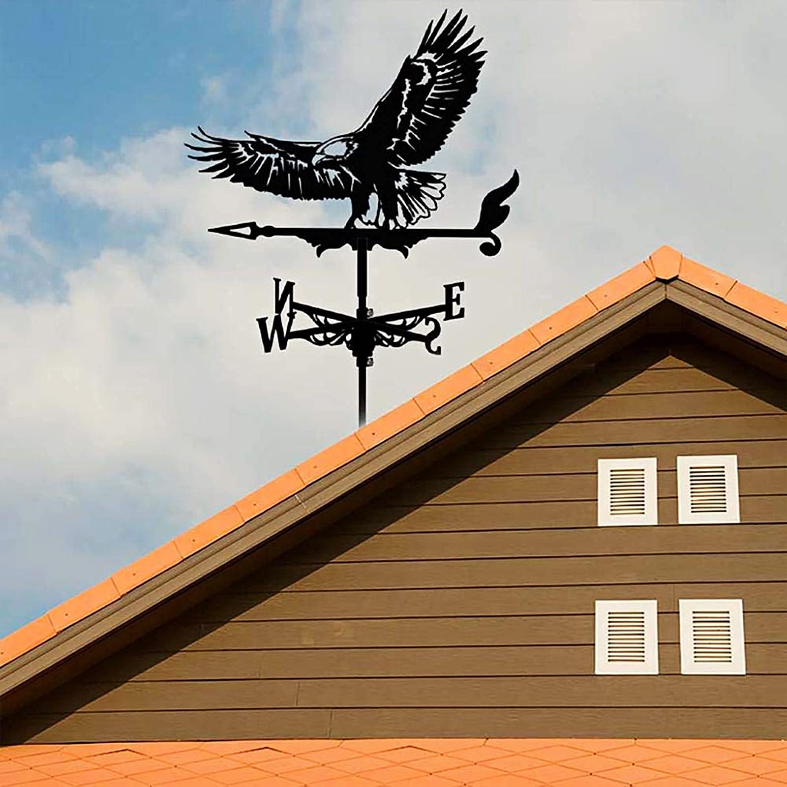 Pogoda Vane Weathervane do dachu - Weather Vane Pomiar Narzędzia Wskaźnik kierunku wiatru Wskaźnik Weathercock Stal nierdzewna do dekoracji ornamentu na patio (Color : Style-3)