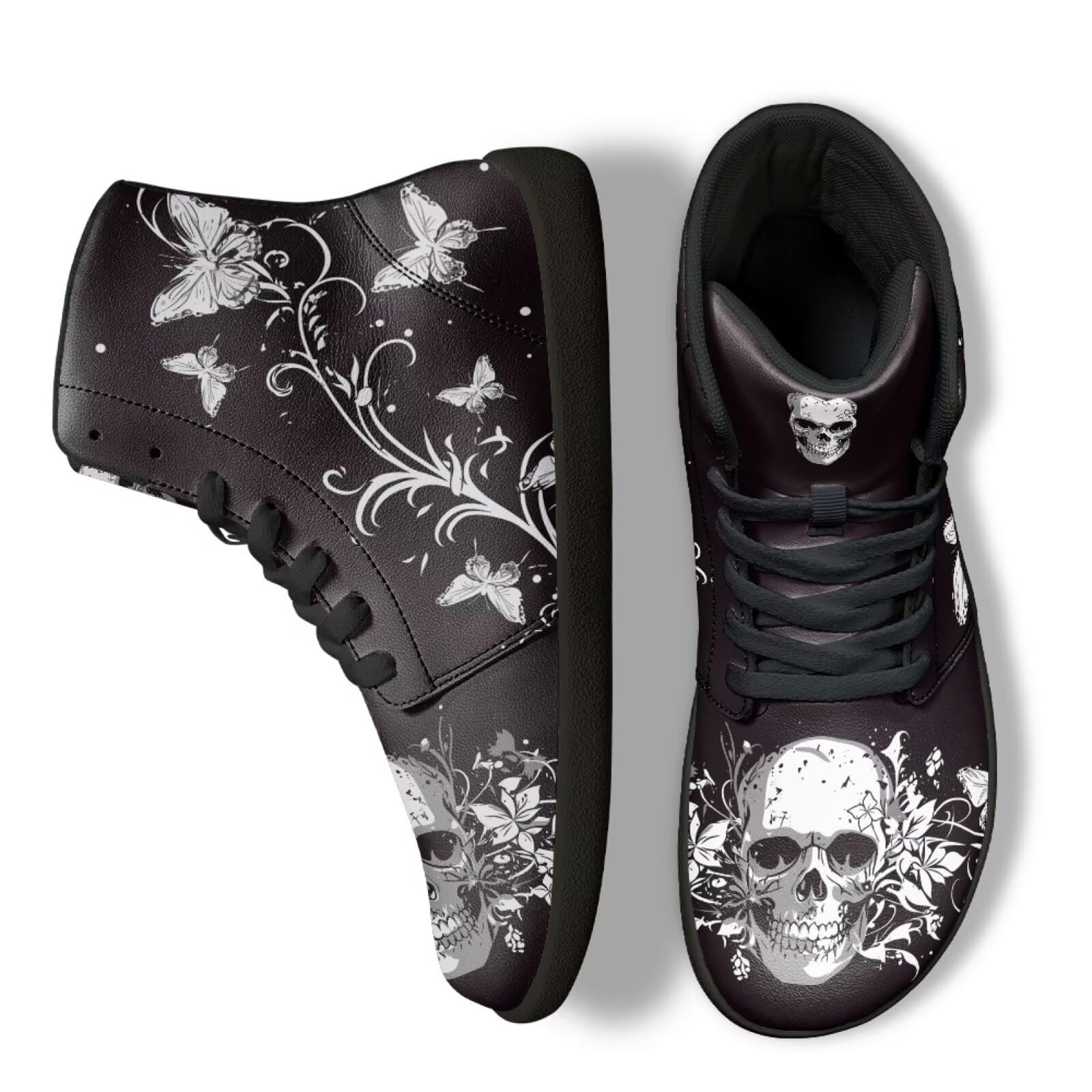 Jeiento Skull High Top Barefoot Laufschuhe atmungsaktive Sneaker für Herren