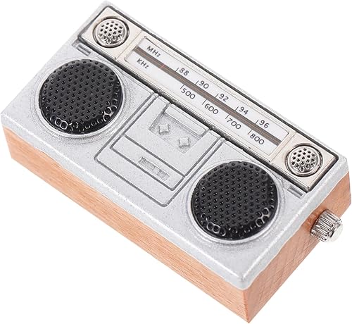 Yardwe Mini figuras de radio vintage decoración del hogar retro radio pequeña decoración retro adornos vintage mini casa accesorio de escritorio