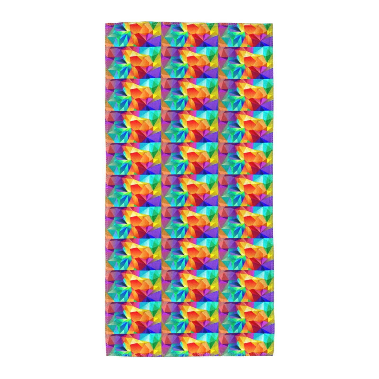 JBJGKHLP Rainbow Geometric Print Adults Extra Long Beach Towel Soft Absorbent Quick-Dry Gym Swimming Running Yoga