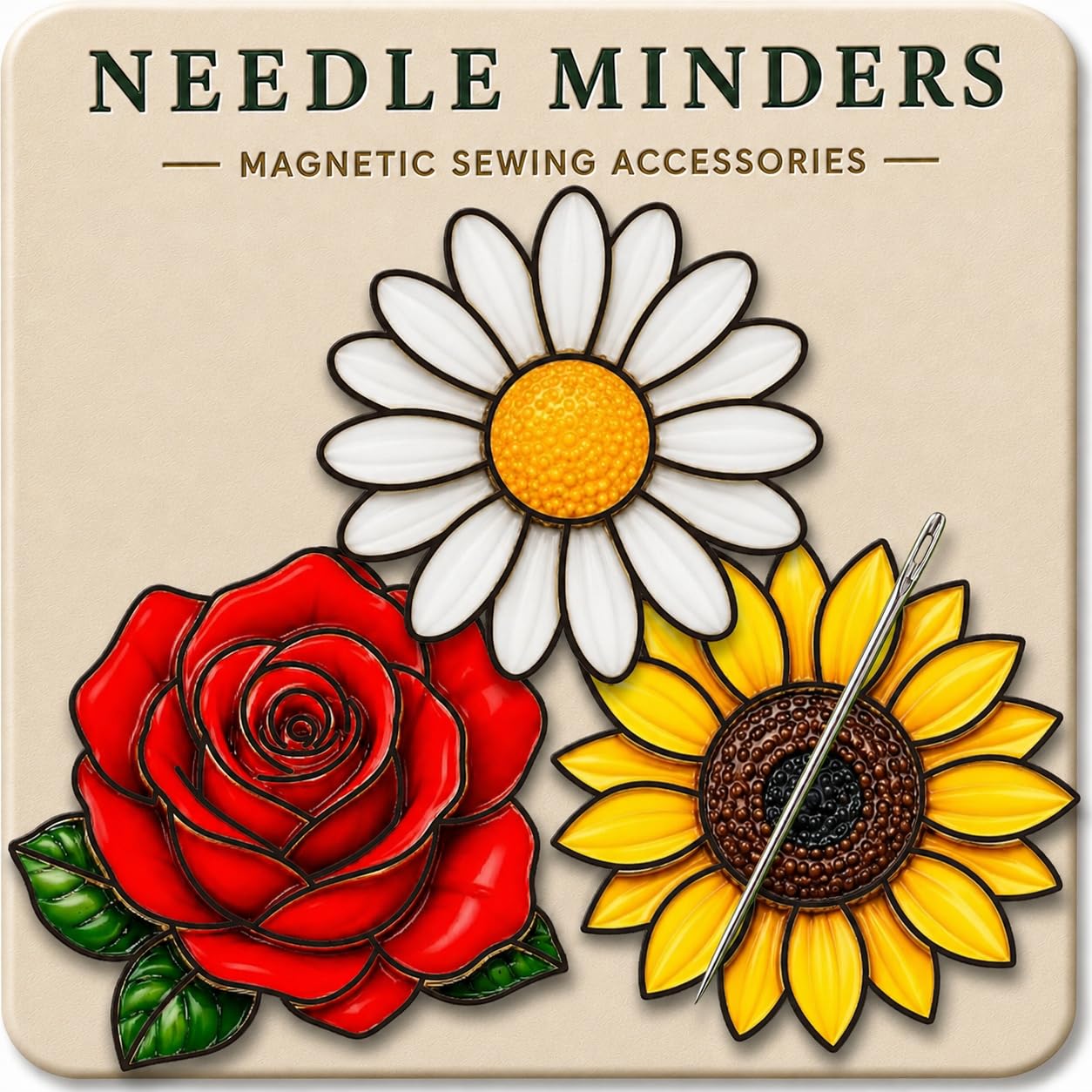 Kraftex Magnetic Needle Minder. Needleminder for Embroidery &amp; Sewing. Cute Needlepoint Accessories. Magnetic Needle Holder for Cross Stitch. Cute Magnet Pin Gift