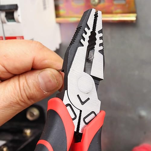 Miniatura 23 de HAUTMEC Juego de 3 alicates de alto apalancamiento con alicates de punta de aguja de 8 pulgadas, alicates Linesman de 8 pulgadas y alicates de corte
