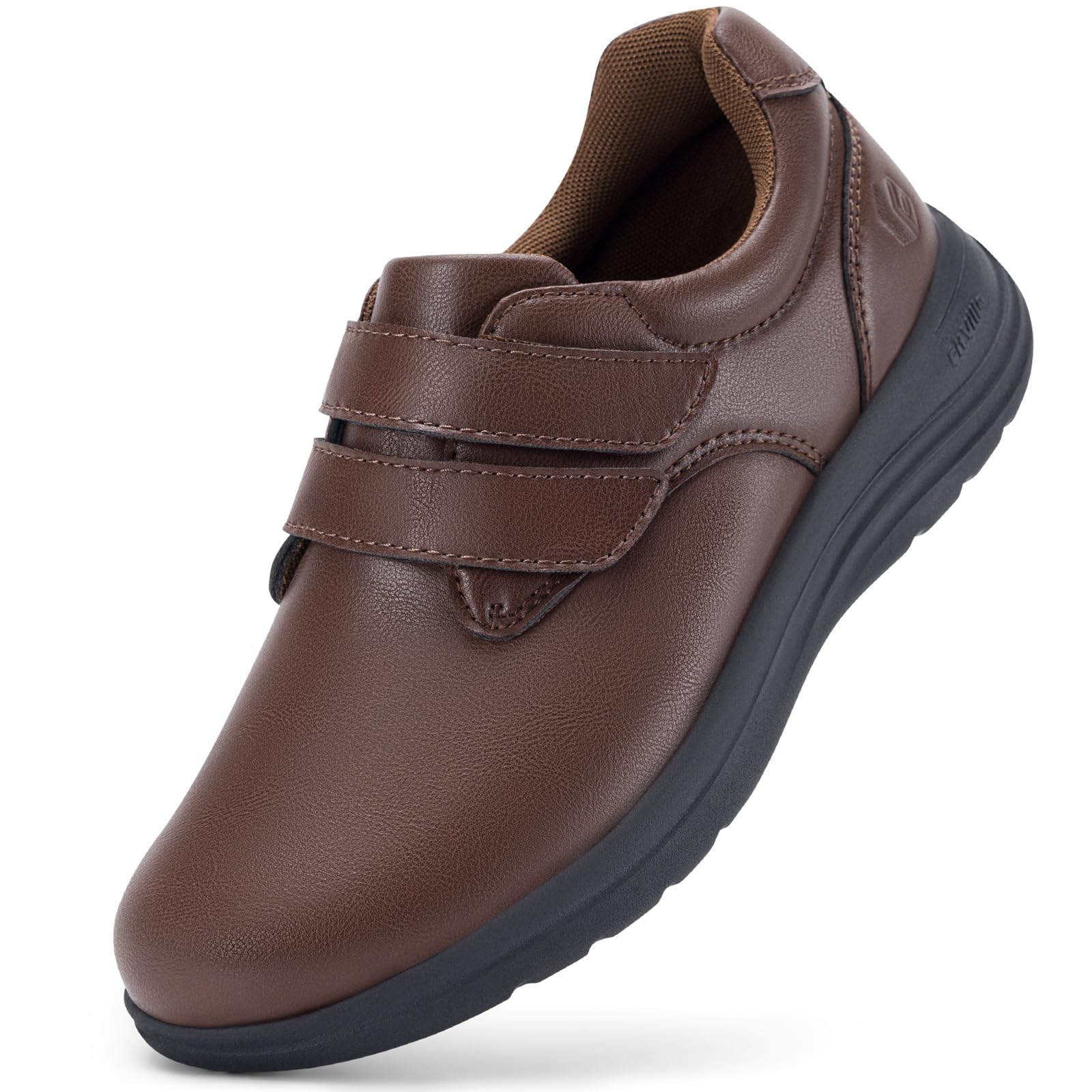 FitVille Scarpe Diabetici Donna Pelle Pianta Larga Scarpe Ortopediche Strappo Scarpe Comode da Passeggio pour Piedi Sensibili Piedi Gonfi