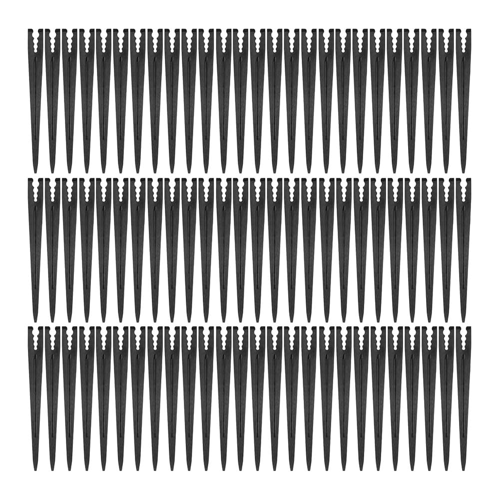 Littimoon 100 Pieces Drip Irrigation Support Stakes for 1/4 Inch Drip Tubing for Irrigation System Hose Emitter Support for Vegetable Flower Beds Lawn Supplies